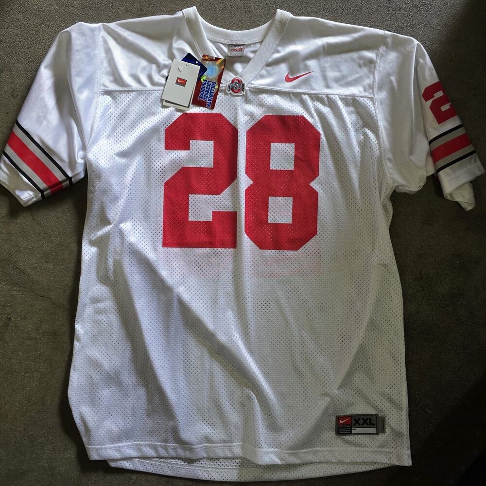 VINTAGE Nike Team Ohio State Buckeyes Football Jersey 2XL OSU #28 NWT
